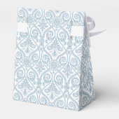 Placid Blue & White Damask Pattern Favor Box フェイバーボックス (裏面サイド)