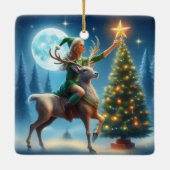 Placing The Star On Top Of Tree セラミックオーナメント (裏面)