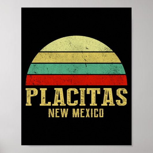 Placitas New Mexico Vintage Retro Sunset _1  ポスター (正面)