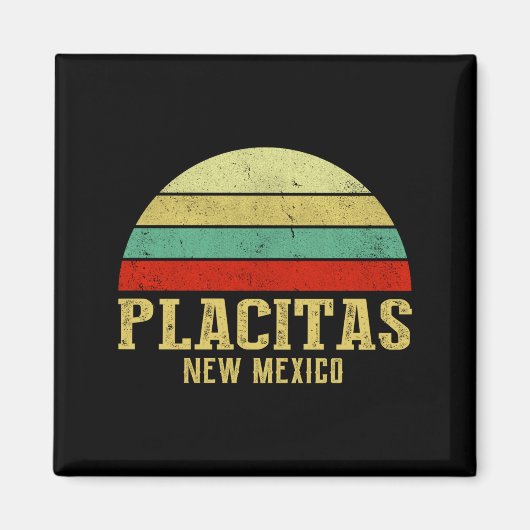 Placitas New Mexico Vintage Retro Sunset _1 マグネット (正面)
