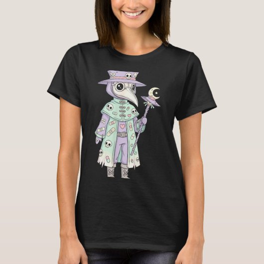 Plague Doctor Gothic Pastel Cute Moth Face Mask Oc Tシャツ (正面)