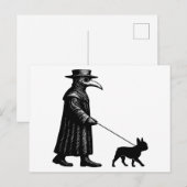Plague Doctor Walking Frenchie シーズンポストカード (正面/裏面)