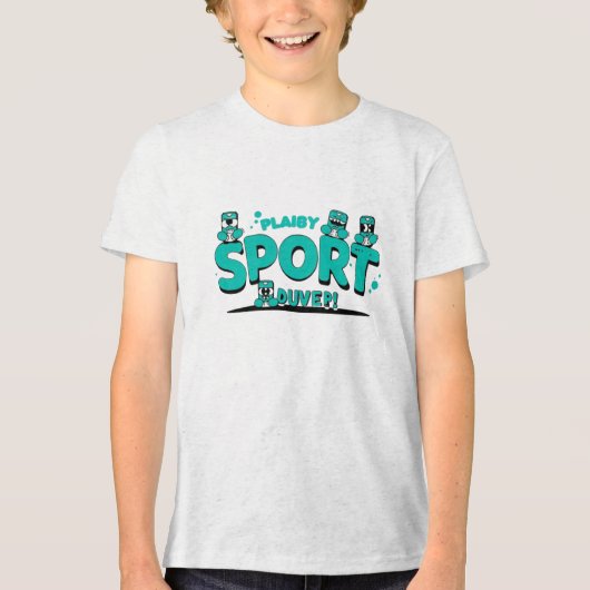 Plaiby スポーツ カートゥーンティー トライブレンドTシャツ (正面)