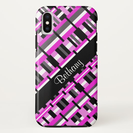 Plaidの名前(ピンク、ブラック、グレー) Case-Mate iPhoneケース (裏面)