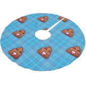 plaidウンチ絵文字クリスマスクリスマスツリースカート ブラッシュドポリエステルツリースカート (アングル)