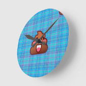 plaidウンチ絵文字 ラウンド壁時計 (傾斜)
