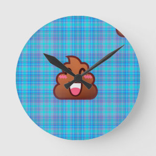 plaidウンチ絵文字 ラウンド壁時計