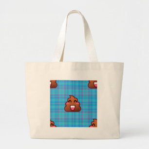 plaidウンチ絵文字 ラージトートバッグ