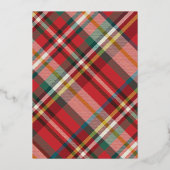 Plaidクリスマスフォト結婚したとメリー金ゴールド 箔シーズンカード (裏面)