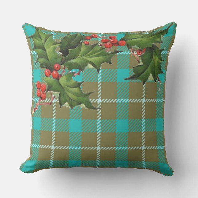 PLAIDクリスマス大規模な屋外装飾用クッション アウトドアクッション (正面)