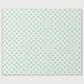 Plaidシーフォームのミント緑色の白いダイヤモンドパターン ラッピングペーパー (フラット)