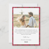 Plaidスクリプメリートと新結婚した婚クリスマス シーズンカード (裏面)