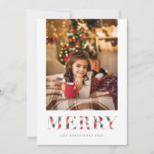 Plaidタイ伝統的プメリーのホリデーフォトカード シーズンカード (正面)