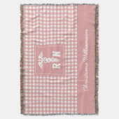 PlaidパタパーソナライズされたーンRN登録ナース スローブランケット (正面縦)