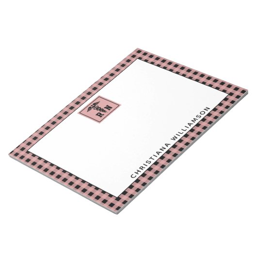 PlaidパタパーソナライズされたーンRN登録ナース ノートパッド (アングル)