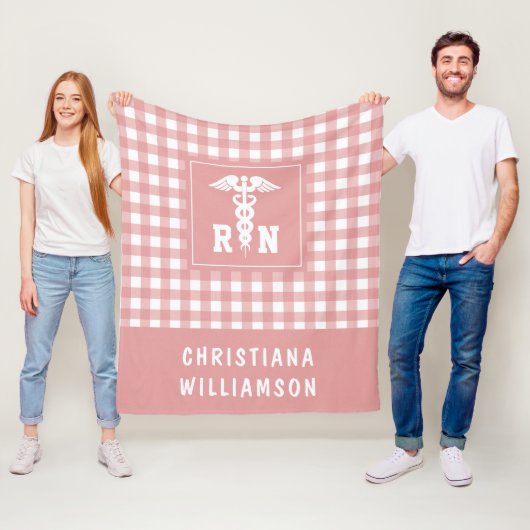 PlaidパタパーソナライズされたーンRN登録ナース フリースブランケット (インサイチュ)
