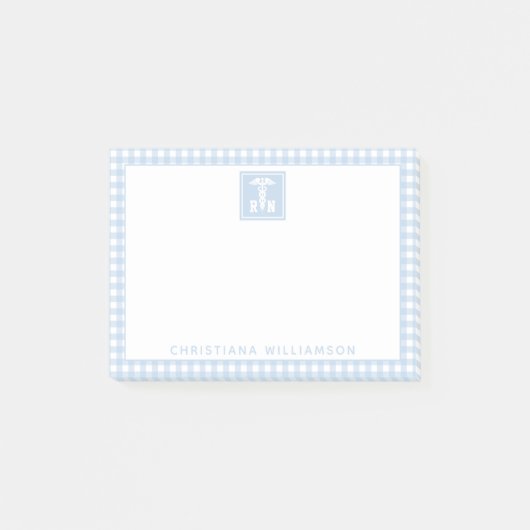 PlaidパタパーソナライズされたーンRN登録ナース ポストイット (正面)