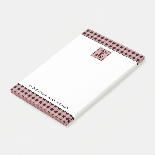 PlaidパタパーソナライズされたーンRN登録ナース ポストイット (アングル)