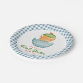 Plaidパーソナライズされた Chick Egg My First Easter ペーパープレート (アングル)