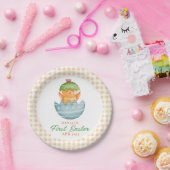 Plaidパーソナライズされた Chick Egg My First Easter ペーパープレート (パーティー)