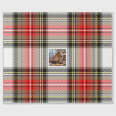 Plaidパーソナライズされた Christmas写真 ラッピングペーパー (フラット)