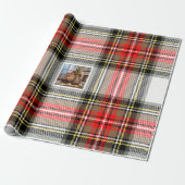 Plaidパーソナライズされた Christmas写真 ラッピングペーパー (アンロールド)