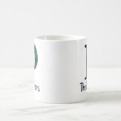 Plaidプリント小文字pイニシャルと名前 コーヒーマグカップ (中央)