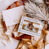 PlaidモダンスクリプトChristmas Holiday Photo Card シーズンカード