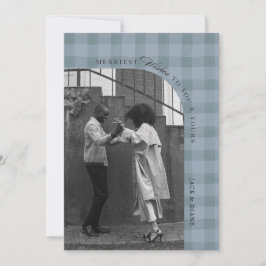 Plaidモダン素朴 Holiday Photo Cardパーソナライズ 招待状