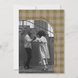 Plaidモダン素朴 Holiday Photo Cardパーソナライズ 招待状