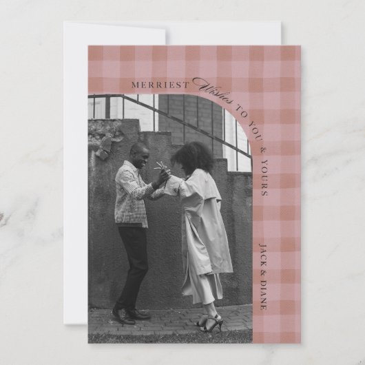 Plaidモダン素朴 Holiday Photo Cardパーソナライズ 招待状 (正面)