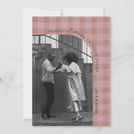 Plaidモダン素朴 Holiday Photo Cardパーソナライズ 招待状