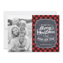 Plaidモダン Christmas Photo Cards