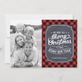 Plaidモダン Christmas Photo Cards シーズンカード