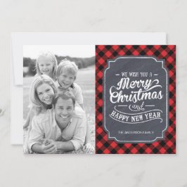 Plaidモダン Christmas Photo Cards シーズンカード