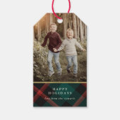 Plaid伝統クリスマスフォト ギフトタグ (正面)