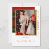 Plaid写真エレガントのモダンクリスマスカード シーズンカード (正面)