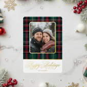 Plaid写真素朴クリスマス 箔シーズンカード