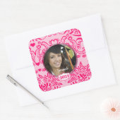 Plaid卒業またはSweet sixteen写真のシール スクエアシール (封筒)