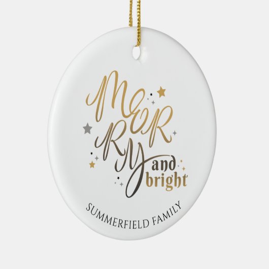 Plaid家族の写真と明メリーるいクリスマス セラミックオーナメント (右)