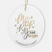 Plaid家族の写真と明メリーるいクリスマス セラミックオーナメント (左)