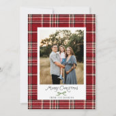 Plaid家族素朴クリスマスフォトカード 招待状 (正面)
