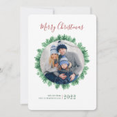 Plaid家族素朴写真クリスマス シーズンカード (正面)