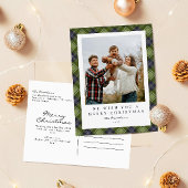 Plaid家族素朴写真クリスマス シーズンポストカード