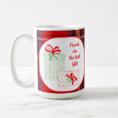 PLAID水の色の休日の友人はギフト最高のである コーヒーマグカップ (左)