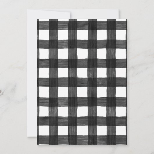 Plaid白黒1ハッピーキャンパーありがとう 招待状 (裏面)