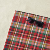 Plaid素朴 Monogramスクリプト名Red Vacation ビーチタオル (インサイチュ)