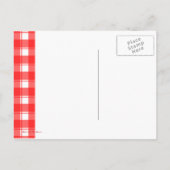 Plaid赤と白カスタムThank You Postcards ポストカード (裏面)