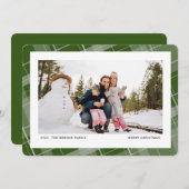 Plaid ミニマル One Photo Green Horizontal シーズンカード (正面/裏面)