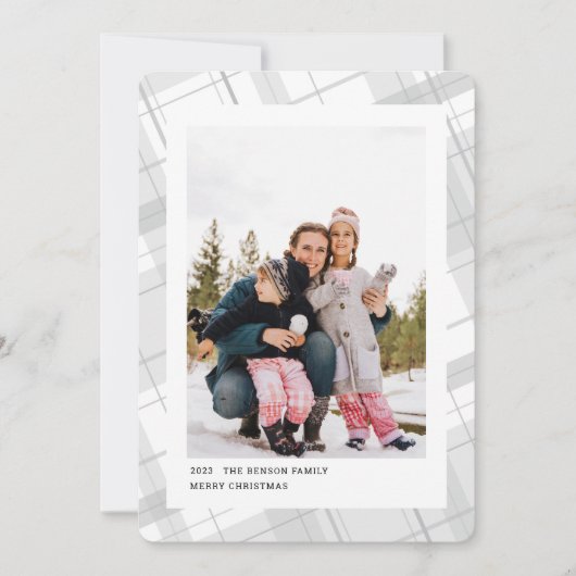 Plaid ミニマル One Photo White Vertical シーズンカード (正面)